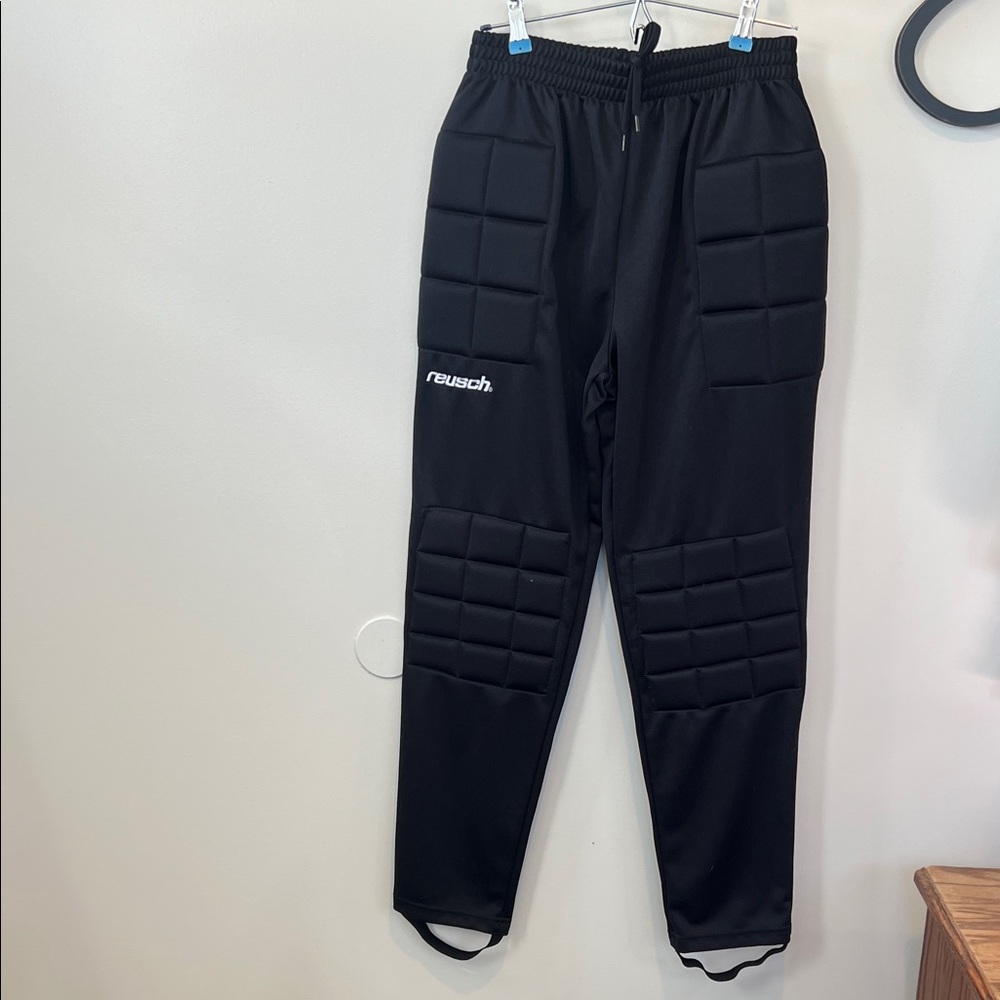 Men's Black Reusch Padded Soccer Goalkeeper Pants